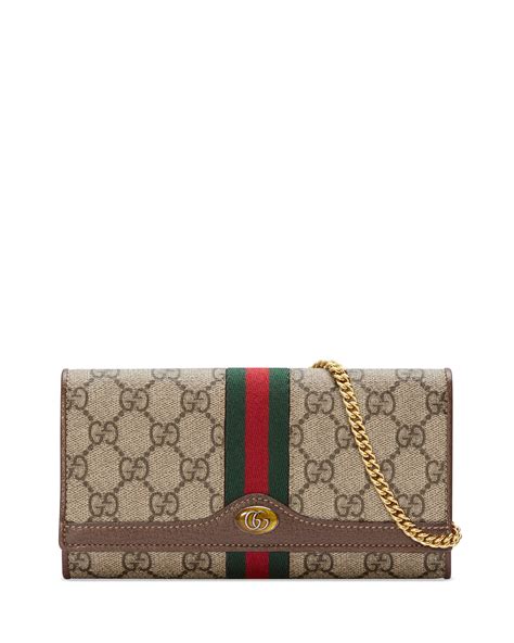 Gucci Ophidia Gg Supreme Canvas Flap Wallet On Chain Neiman Marcus