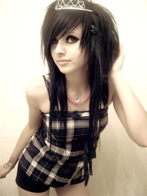 Scene Hairstyles Women Cool Emo Black Hair Pictures Design