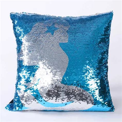 Buy Glitter Mermaid Sequin Cushion Diy Two Tone