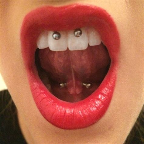 Smiley Piercing And Tongue Web Frenulum Piercing Smiley Piercing Piercings Web Piercing