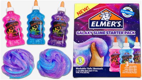 Elmers Galaxy Slime Starter Pack Testing Out Slime Kits 2 Youtube