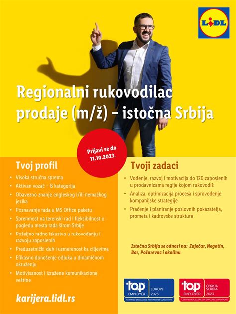 Regionalni Rukovodilac Prodaje Istočna Lidl Srbija Kd