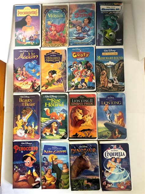 Disney Vhs Tapes Vintage Black Diamond Releases Gold Collection Masterpiece Clamshell Case