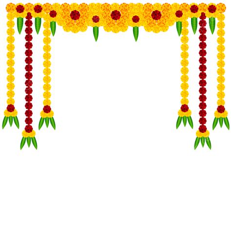 Toran Decoration With Marigold Flowers Vector Design Marigold Garlands