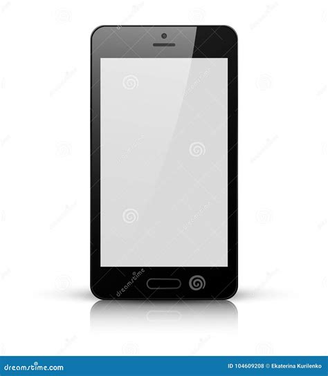 Black Mobile Phone With White Screen Stock Vector Illustration Of