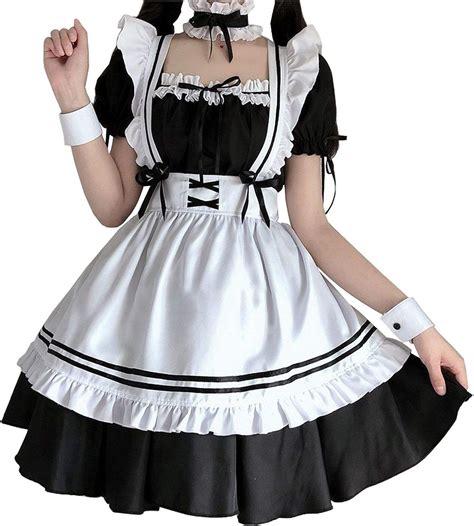 Amazon com Disfraz de sirvienta francesa para mujer vestido de Lolita de anime japonés traje