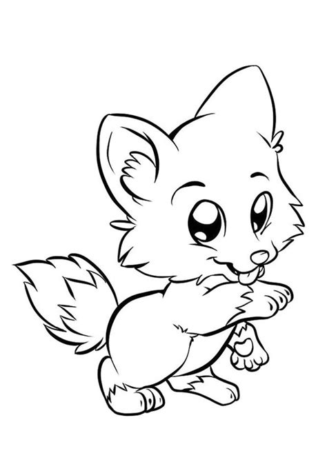 Cute Fox Coloring Pages Baby Fox 273 Svg Design File