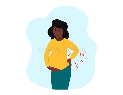 Backache During Pregnancy Pregnant Sad African American Person Woman