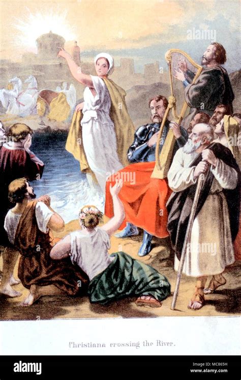 Christian Pilgrims Progress Christiana Crossing The River