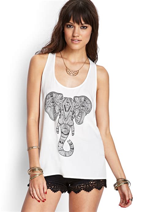 Check spelling or type a new query. Forever 21 Racerback Elephant Tank Top in Black - Lyst