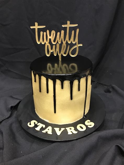 Just upload a cake that you have made with a short description. Boys 18th and 21st cake 01 Black and gold - Heidelberg Cakes