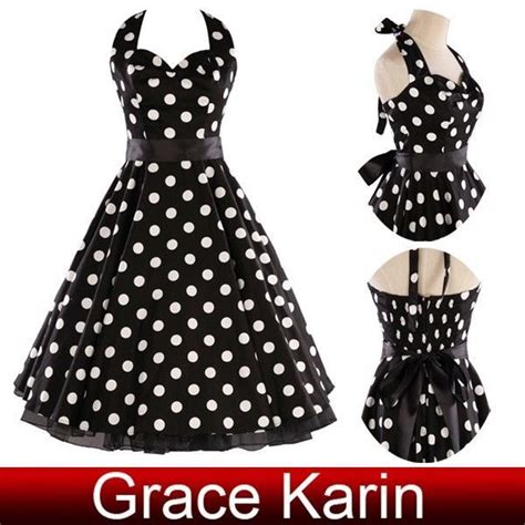 Vintage Polka Dots Retro 50s 60s Halter Swing Pinup Rockabilly