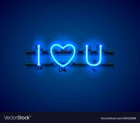 Neon Text I Love You Signboard Vector Image On Vectorstock Blue Neon