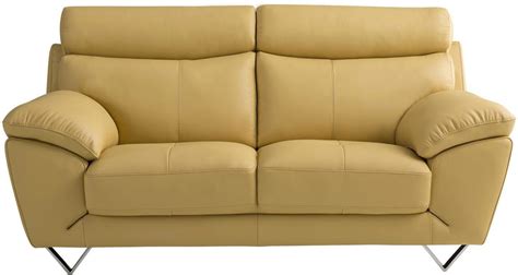 Brighten your living room with a yellow leather sofa. Yellow Italian Leather Sofa & Loveseat Set 2 Pcs American ...