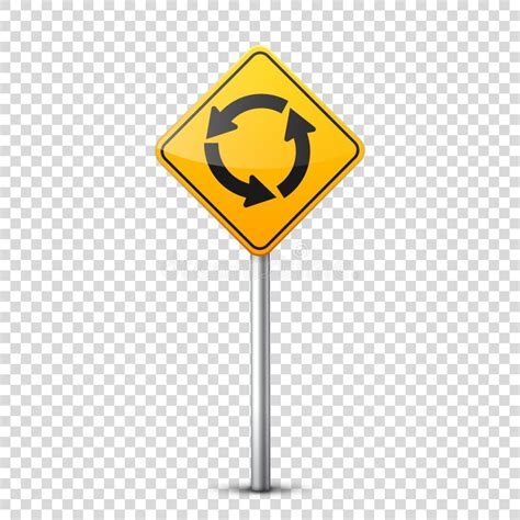 Road Yellow Traffic Sign Blank Board With Place For Textmockup Stock
