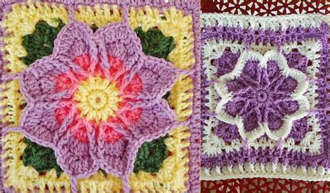 Fall Blossom Afghan Block Free Crochet Pattern Crochet Patterns