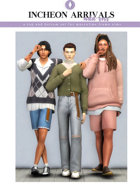 Incheon Arrivals Addons Nucrests Sims 4 Male Clothes Sims Sims 4