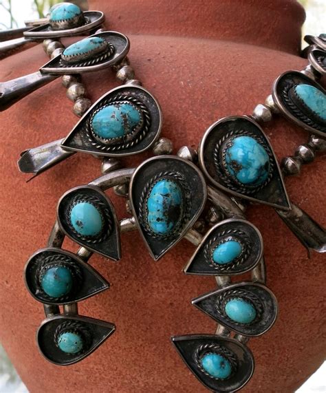 Navajo Squash Blossom Vintage Turquoise Grams Sterling Etsy