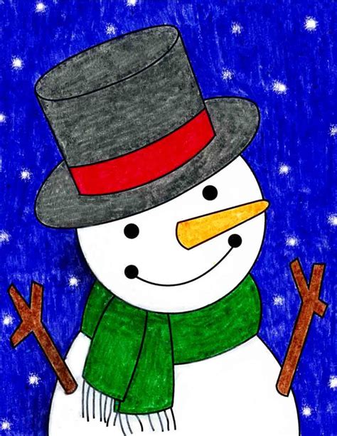 Cute Snowman Drawing · Art Projects For Kids Cute Snowmen Drawings