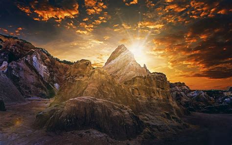Sunrise in the mountains HD desktop wallpaper : Widescreen : High ...