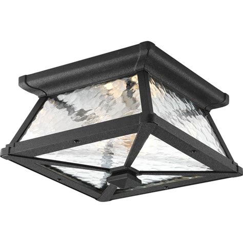 Led outdoor ceiling lights will enable guests to enjoy gatherings in outdoor spaces. Progress Lighting Mac Collection 2-Light Black Outdoor ...