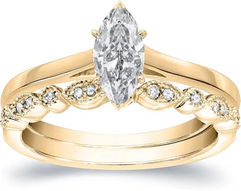 14k Yellow Gold Over 12 Ct Marquise Simulated Diamond