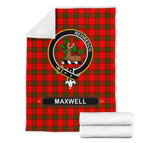 Maxwell Crest Tartan Blanket Tartan Home Decor Scottish Clan