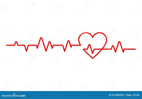 Hartslag Hartslag Cardiogram Lijnstuk Vector Illustratie Illustration