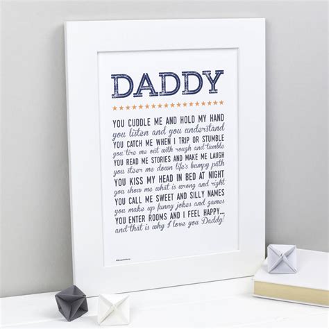 Why I Love You Daddy Poem Print By Bespoke Verse
