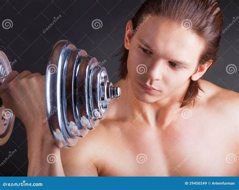 Exercising With Dumbbell Stock Image Image Of People