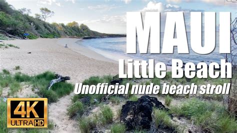 Walking Nude Beach From Trees And Brush At Shoreline In Maui Hawaii To The Beach In The Morning