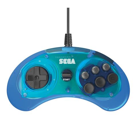 Retro Bit Official Sega Genesis 6 Button Arcade Pad Controller Clear