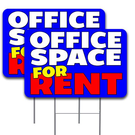 2 Pack Office Space For Rent Yard Sign 16 X 24 Double Sided Print