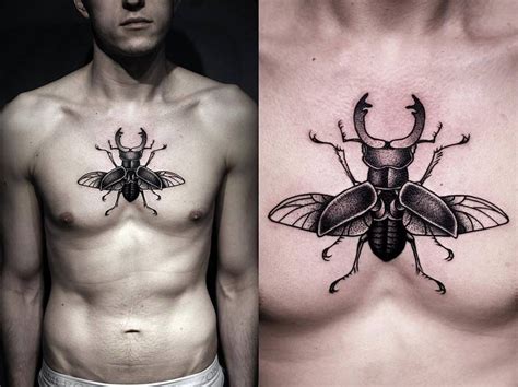 Kamil Czapiga Aka Small Chest Tattoos Insect Tattoo Beetle Tattoo
