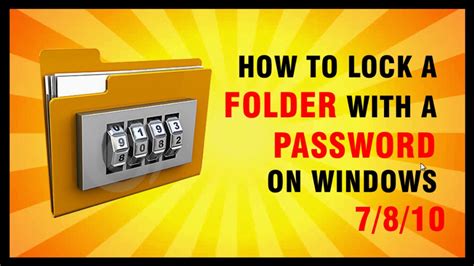 How To Lock Folders On Windows 7 8 10 YouTube