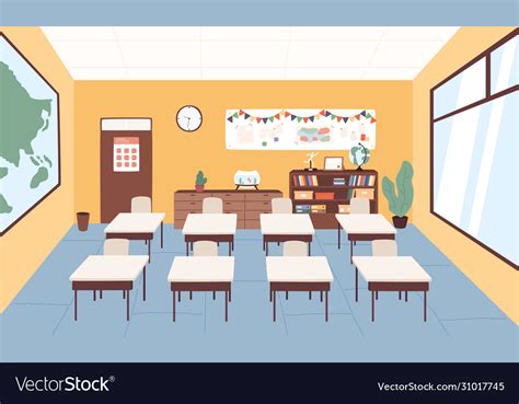 Empty Classroom At Primary School Graphic Vector Image