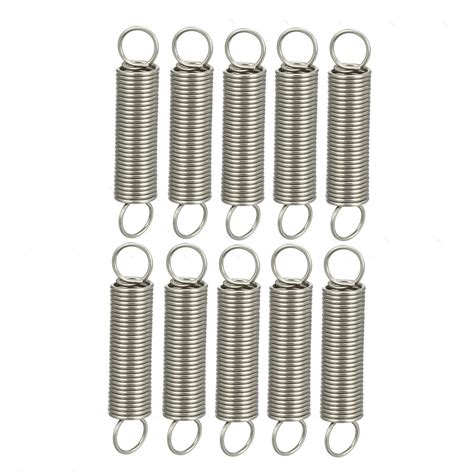 05x5x25mm Stainless Steel Small Dual Hook Tension Spring 10pcs