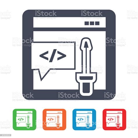 Custom Coding Symbol Programming Icon Vector Stock Illustration