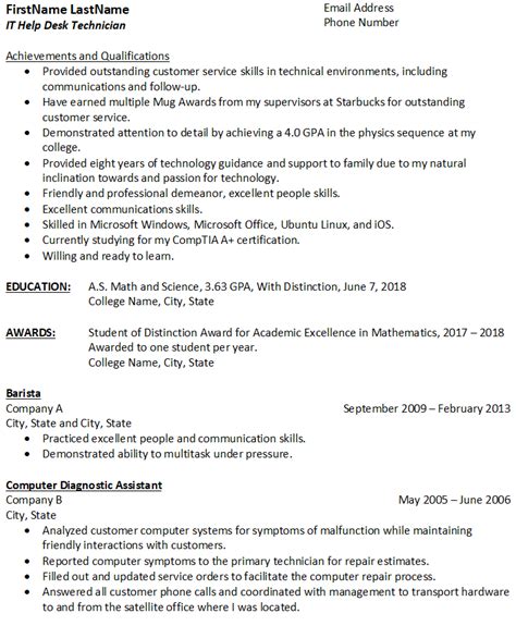 Some of the best entry level remote helpdesk include help desk analyst, help desk. Please Critique My Entry-Level Help Desk Resume - IT ...