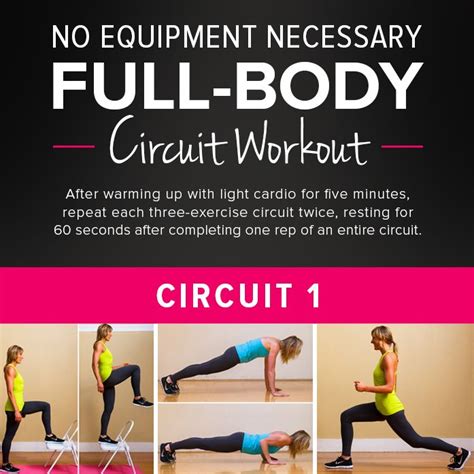 Printable Full Body Circuit Workout — No Equipment Needed Full Body