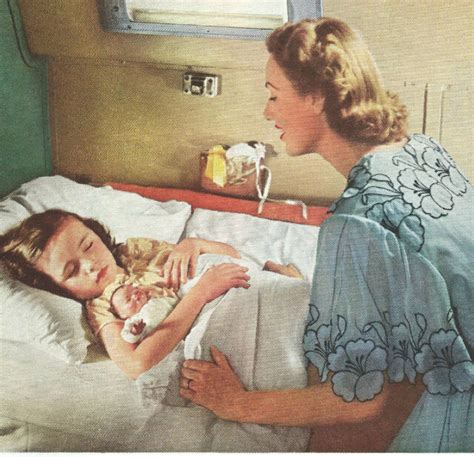 1953 Ad ~ New York Central Railroad Rr ~ Mom Tucks In Daughter In