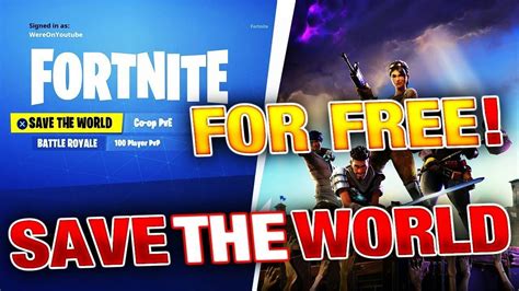 How To Get Fortnite Save The World 100 For Free Or Free Vbucks Youtube