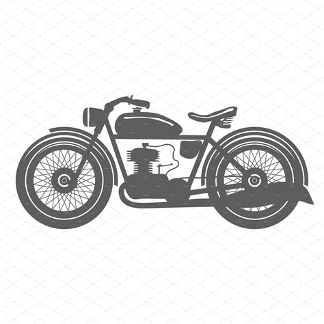 Vintage Motorcycle Isolated Vector Illustrations Creative Market