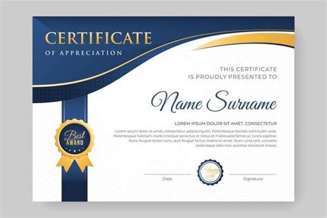 Certificate Template Blue Vector Art Icons And Graphics For Free Download