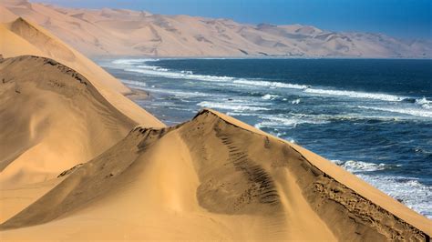 Landscape Of Desert Dune Namibia Ocean Sand Hd Nature