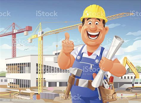 Construction Worker On Site Stock Illustration Download Image Now
