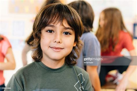 Elementary Age Schoolboy Portrait High Res Stock Photo Getty Images