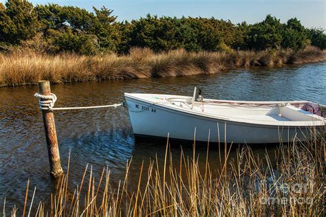 Boat On Pamlico Sound Ocracoke Island Outer Banks Photograph By Dan