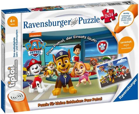 Ravensburger Tiptoi Puzzle Für Kleine Entdecker Paw Patrol 2 X 24