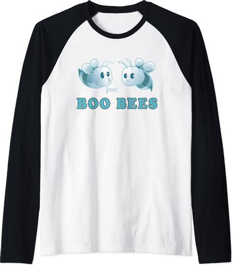 Boo Bees Ghost Women Boobs Beekeeper Bee Lover Halloween Raglan Baseball Tee Uk Fashion